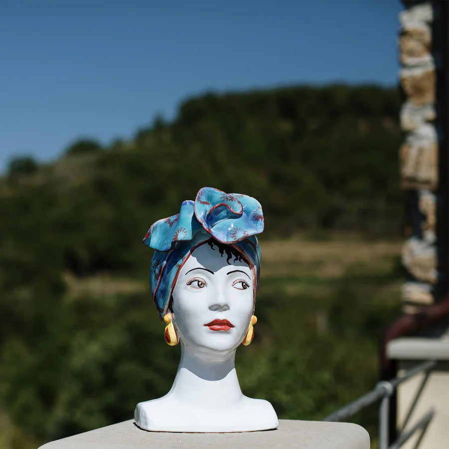 Vietri Sicilian Heads Silk Scarf Head