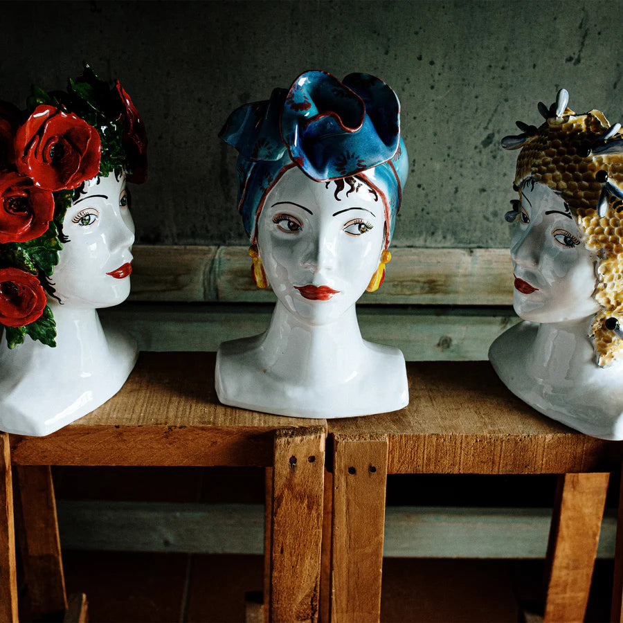 Vietri Sicilian Heads Honeycomb Head