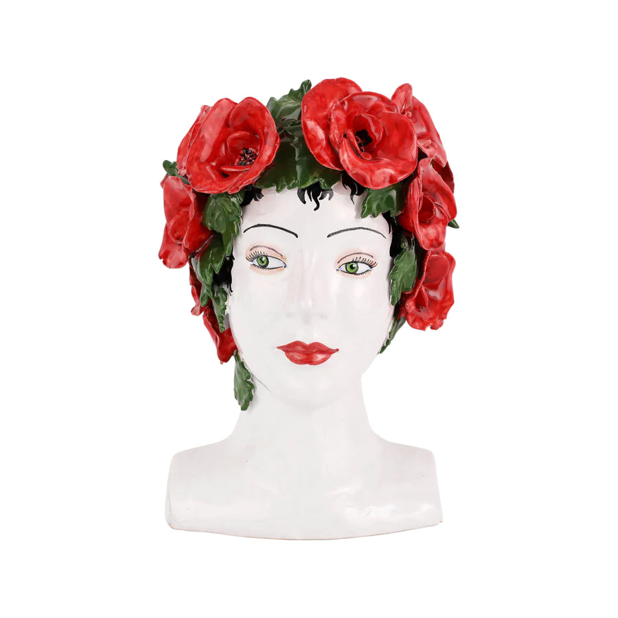 Vietri Sicilian Heads Poppies Head