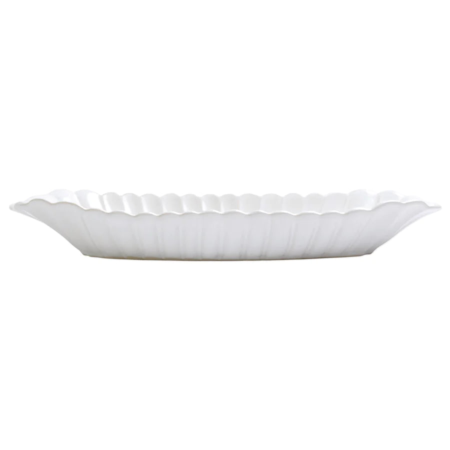 Incanto Stone White Scallop Bread Server