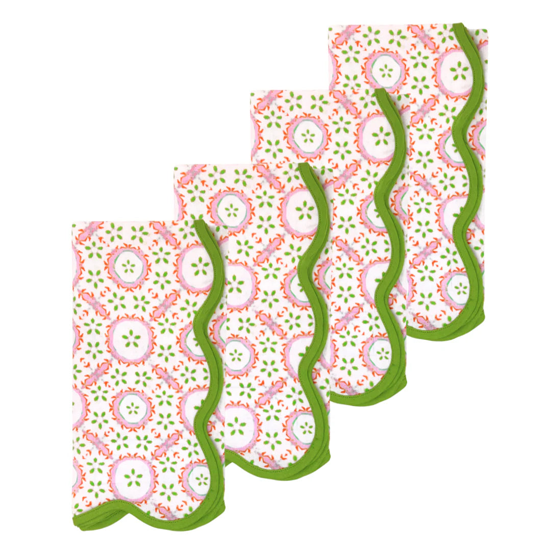 Rosie Scalloped Dinner Napkins, Set of 4