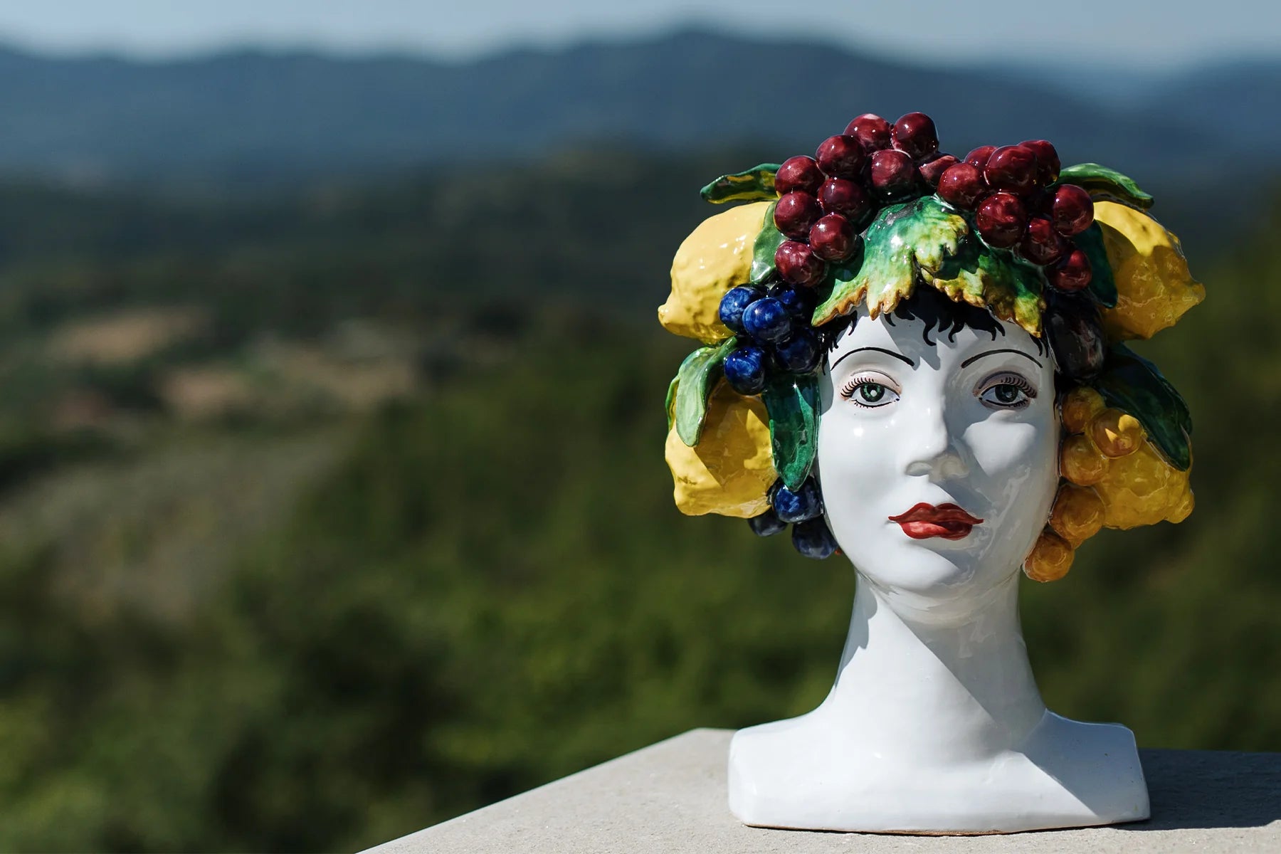 Vietri Sicilian Heads Asst Fruit Head