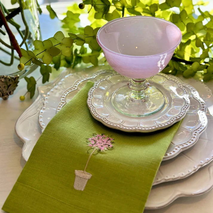 Citron Topiary Tri-Fold Napkin, Set of 4