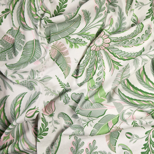 Palm Beach Green Linen-Cotton Tablecloth, 63" x 110"