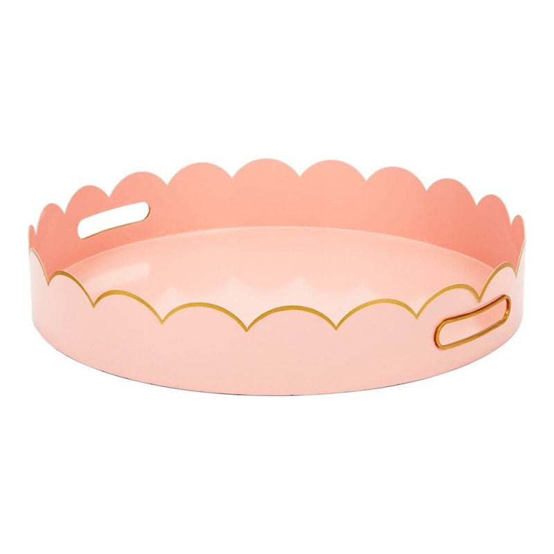Eloise Gloss White & Gold Scalloped Metal Tray ( more colors )