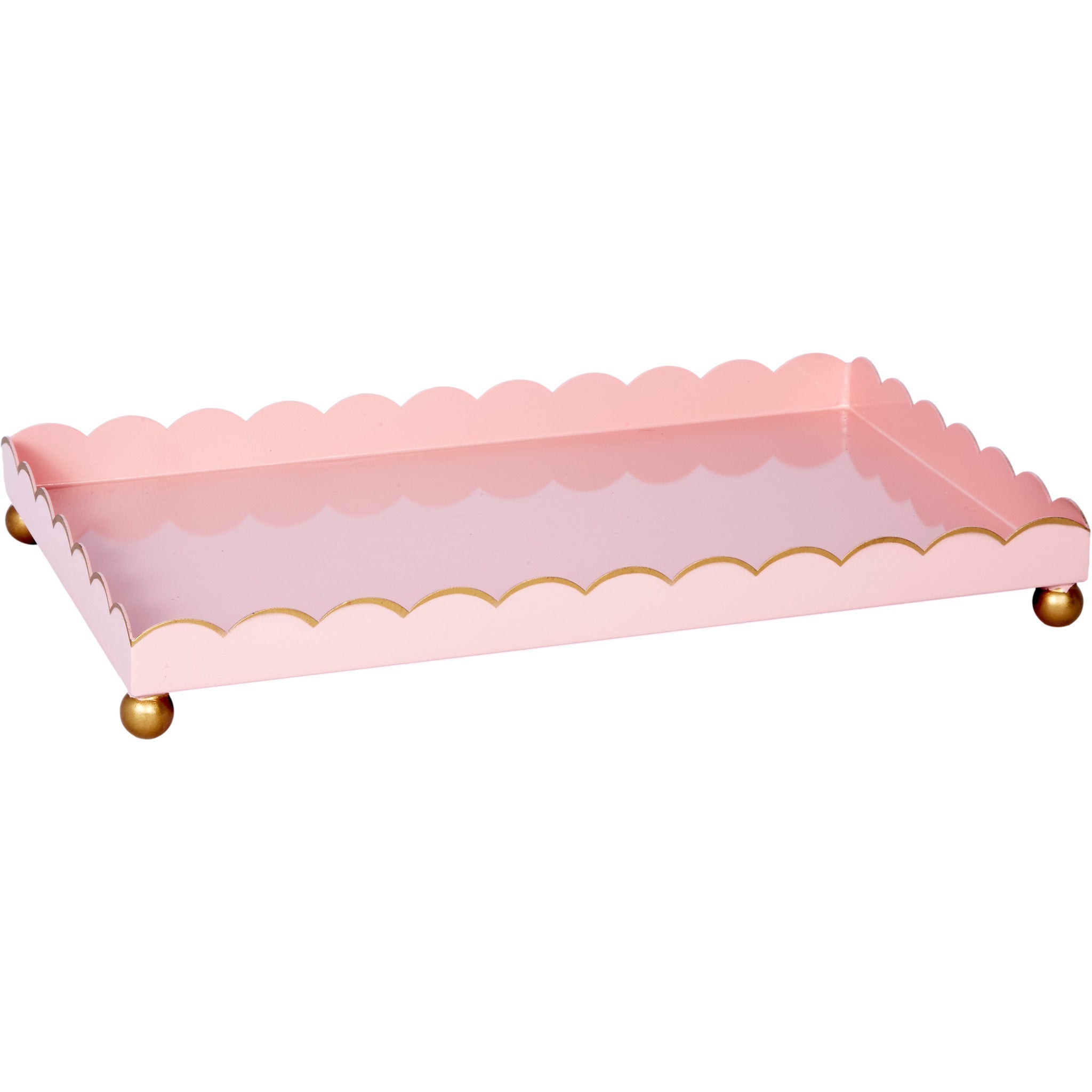 Eloise Rectangular White & Gold Tray