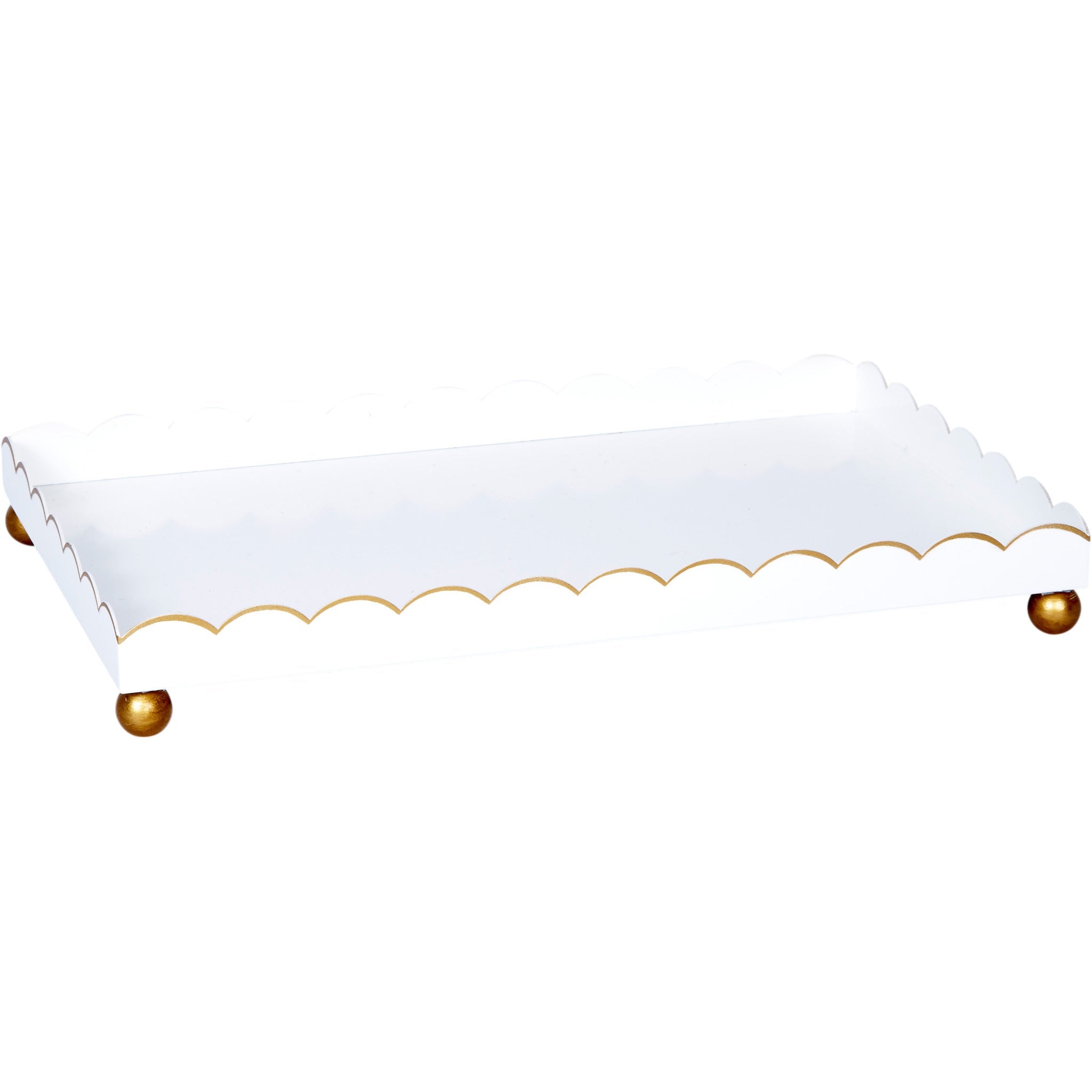Eloise Rectangular White & Gold Tray ( more colors )