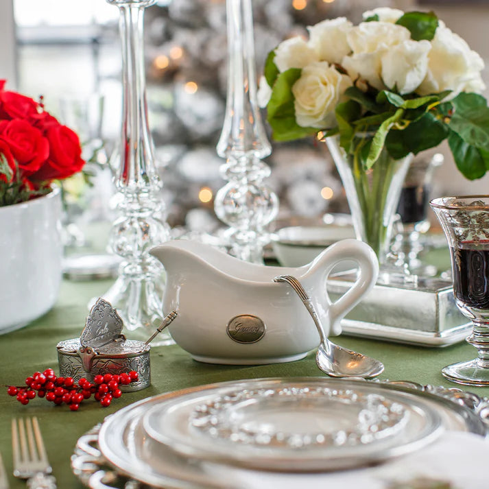 Tuscan Pewter Medallion Gravy Boat