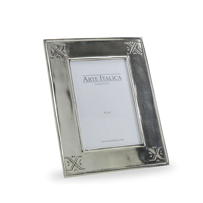 Tuscan Pewter Stamped Picture Frame, 4" x 6"