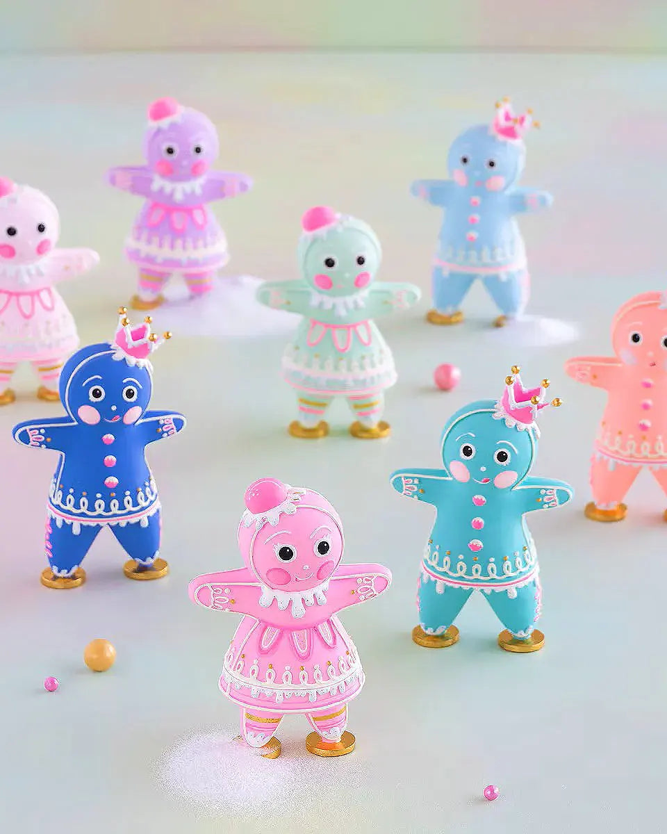 Glitterville Small Tabletop Rainbow Gingers, 8"