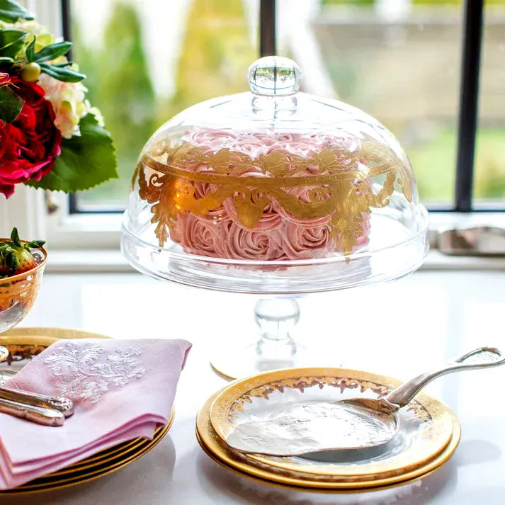 Vetro Gold Cake Stand with Dome