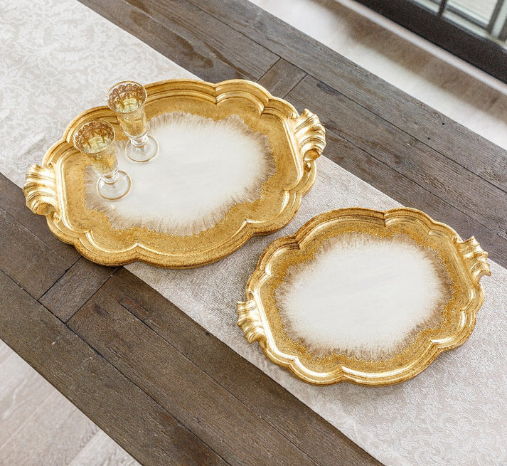 Florentino Wooden Tray, Antique Gold (More sizes)