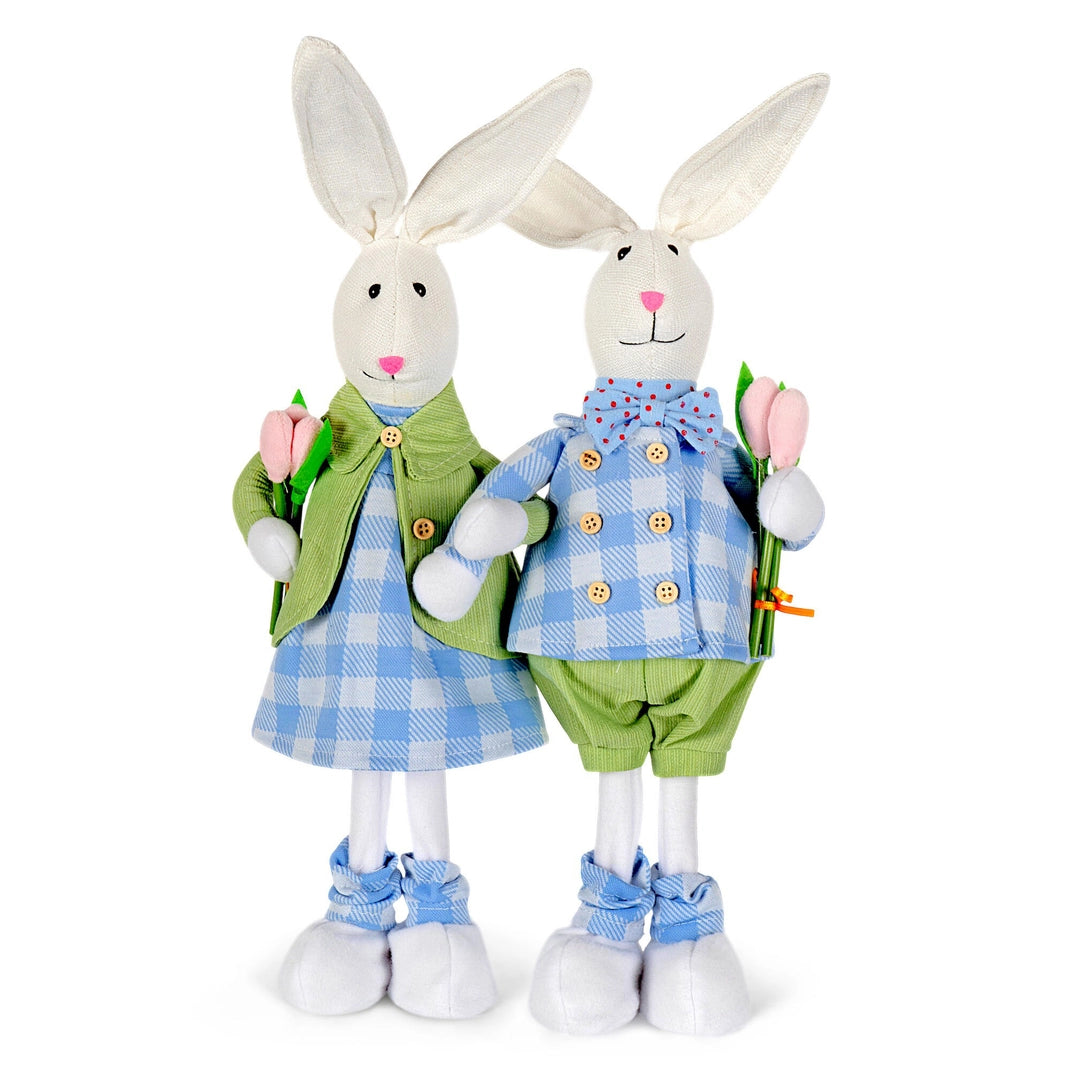 Bella with Tulip Blue and Green Bunny Easter Decor