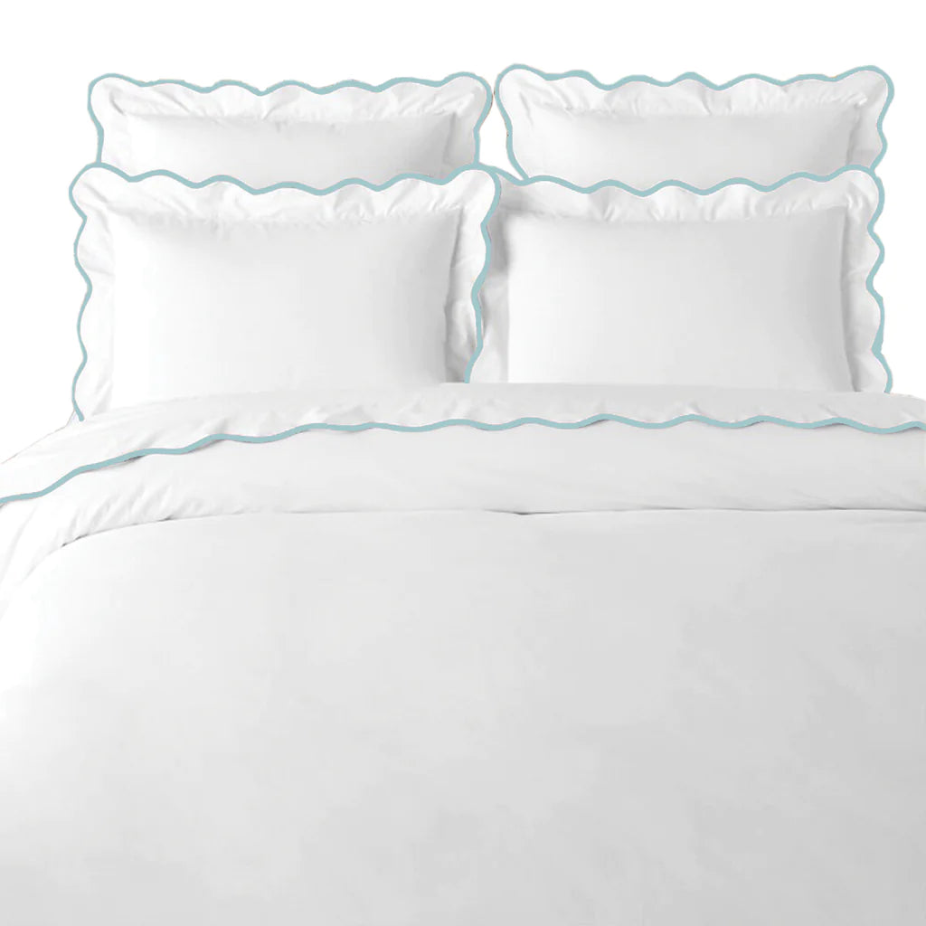 Laura Park Scalloped Duvet Cover, Blue / White