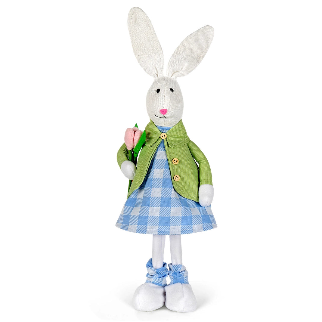Bella with Tulip Blue and Green Bunny Easter Decor