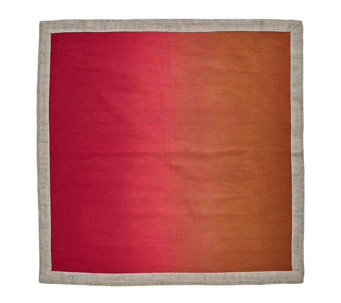 Kim Seybert Dip Dye Napkin in Cranberry & Orange, Set of 4