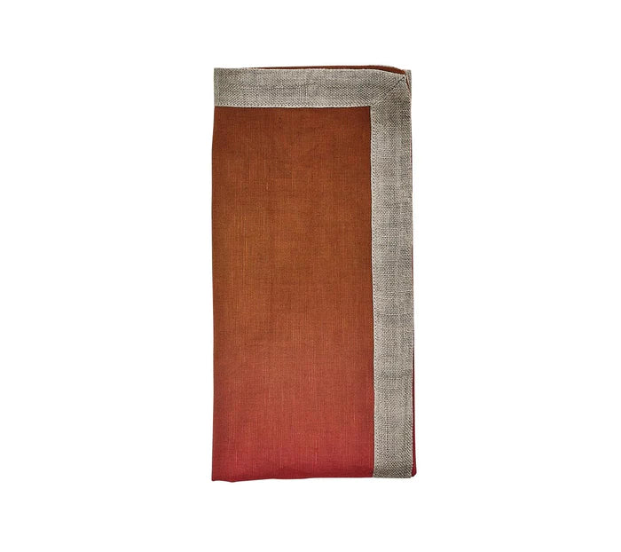 Kim Seybert Dip Dye Napkin in Cranberry & Orange, Set of 4