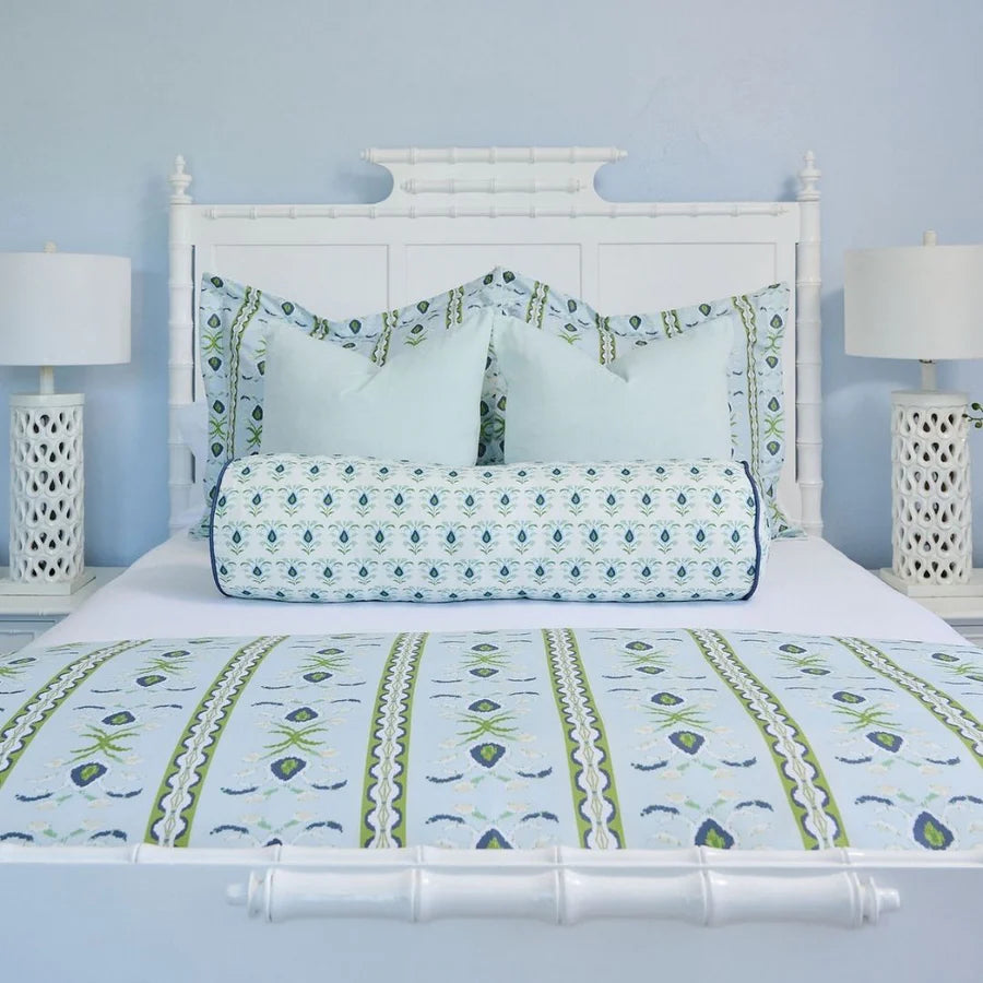 Rosemary Stripe Lagoon Microlux Duvet Cover