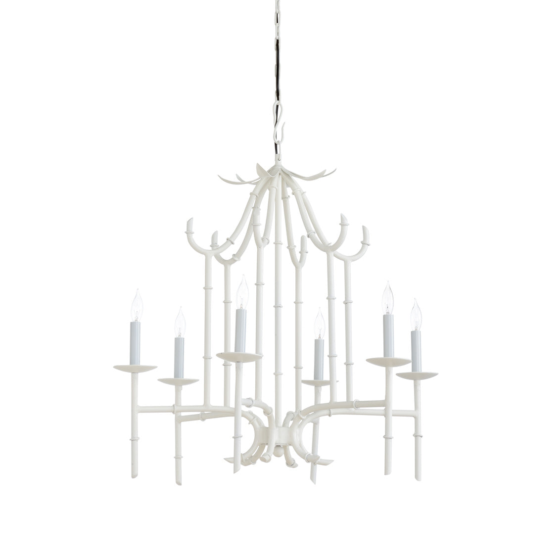 Bamboo Chandelier, White