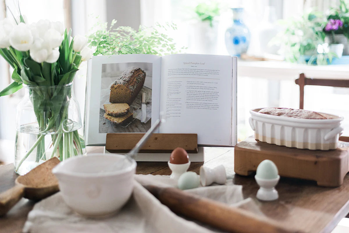 Modern iPad/Cookbook Holder, White