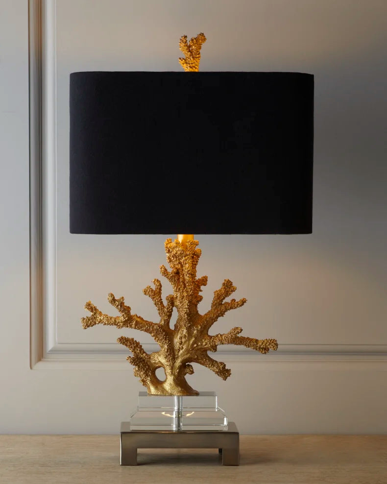 Coral Table Lamp, Gold