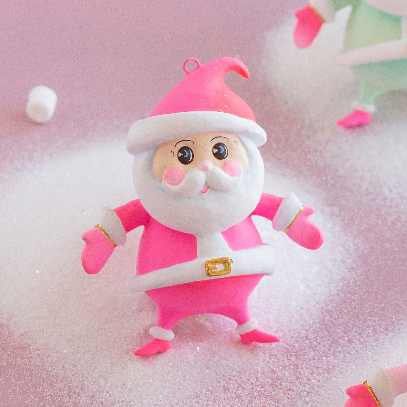 Rainbow Baby Papa Noel Ornament, Set of 4 Asst Colors