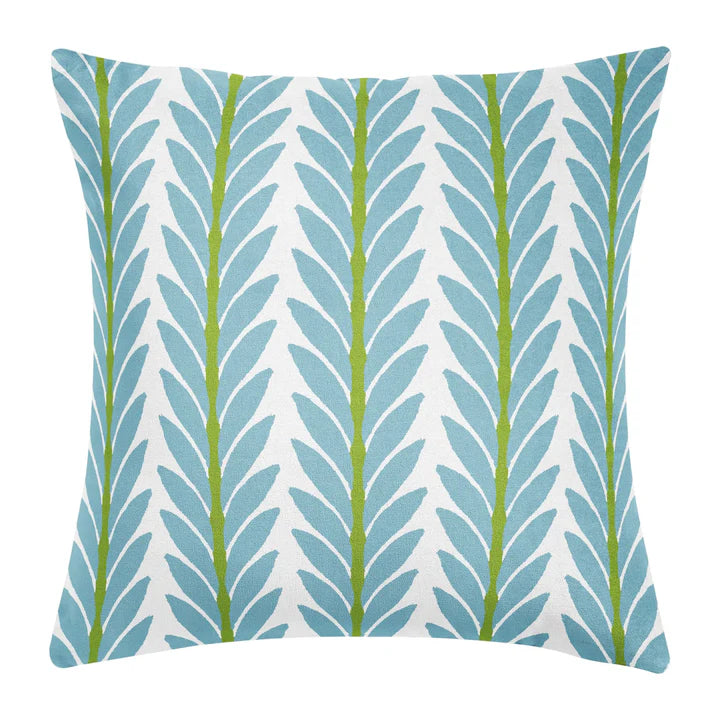Frond French Blue Decorative Pillow, 22"
