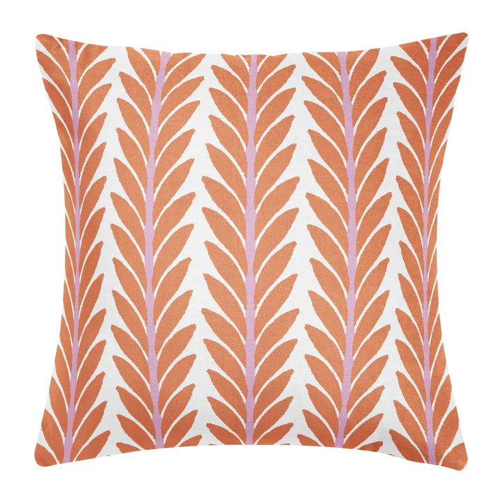 Frond Orange Decorative Pillow, 22"