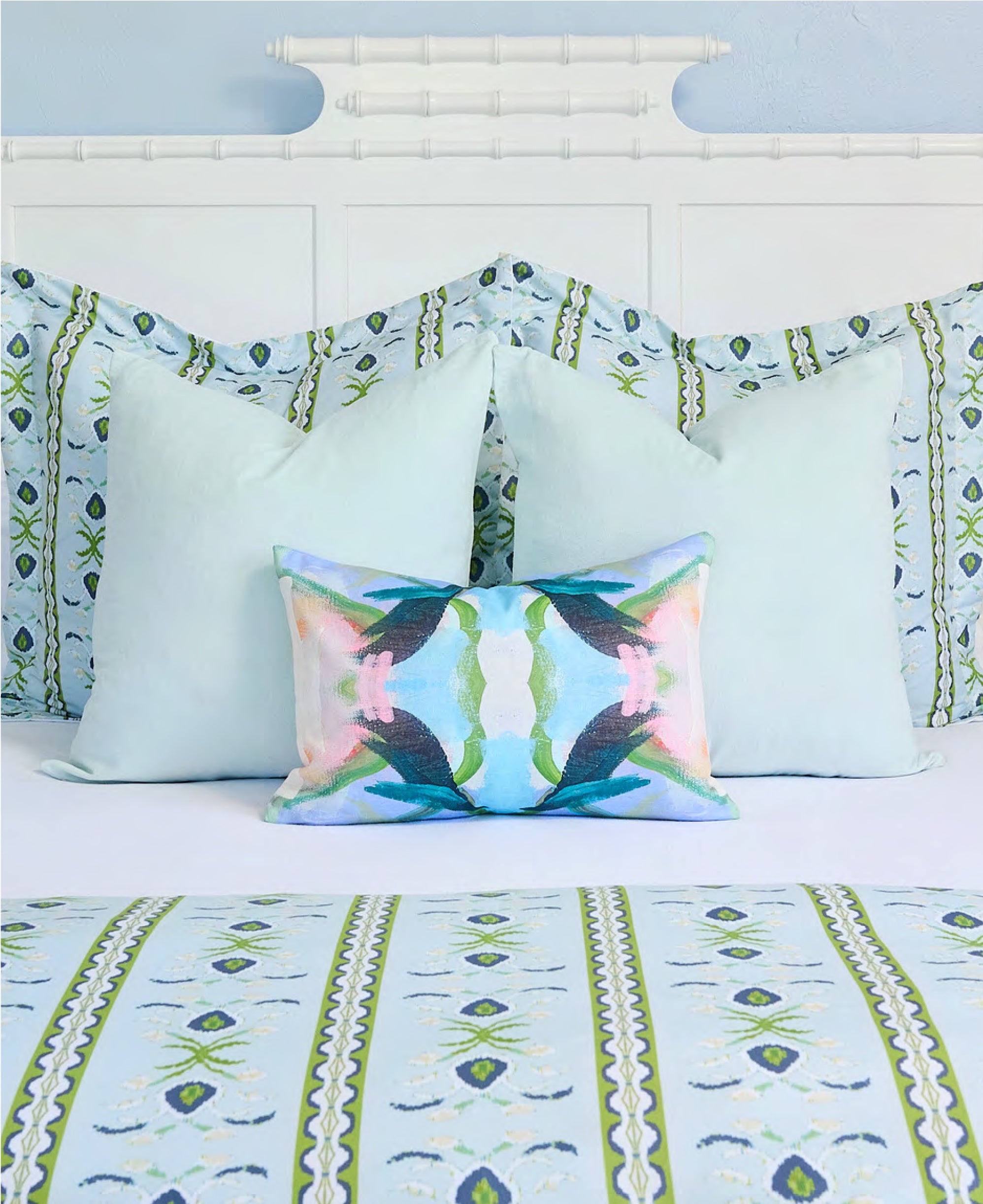 Rosemary Stripe Microlux Lagoon Sham, Standard