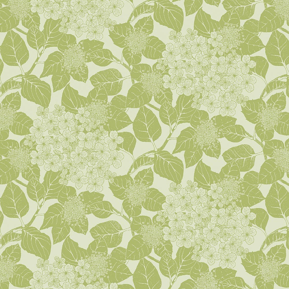 Mille Hortensias Uni Vert Jacquard Napkin, Set of 4