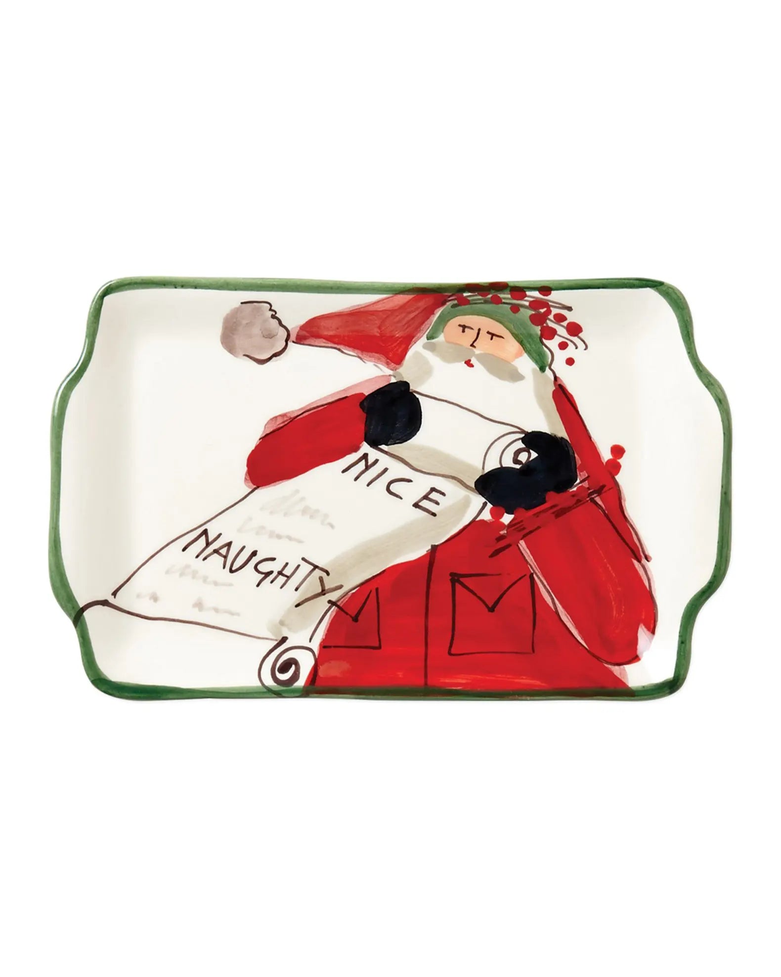 Old St. Nick Rectangular Plate - Naughty or Nice