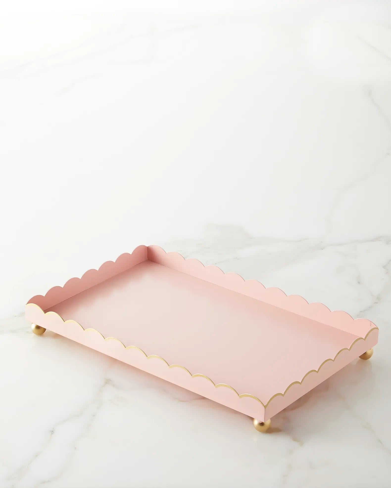 Eloise Rectangular White & Gold Tray