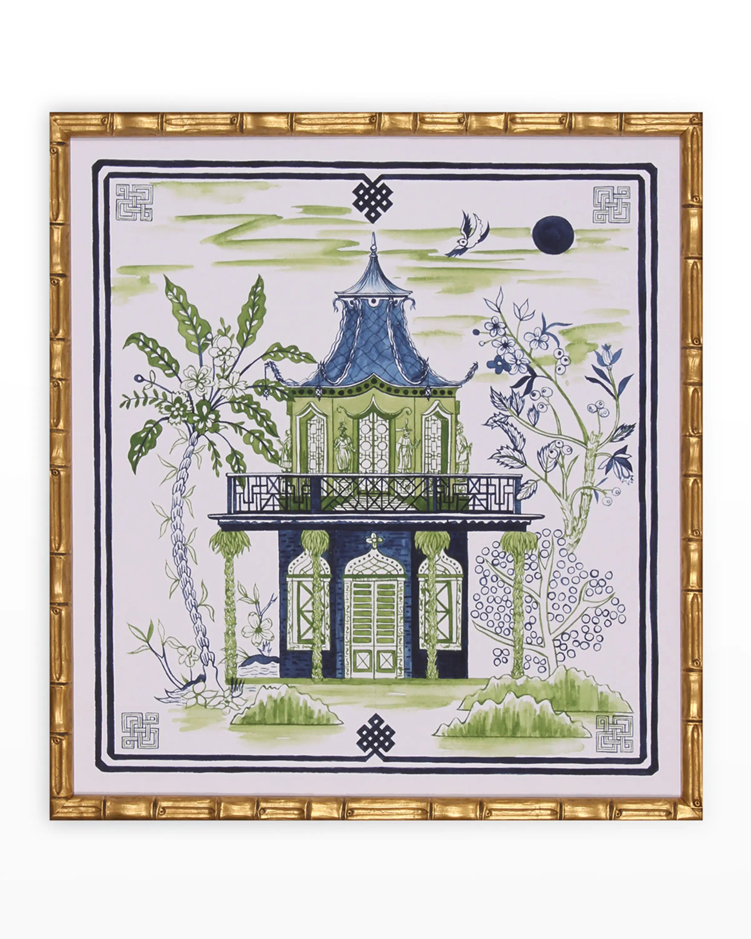 "Pagoda Visit" Giclee I
