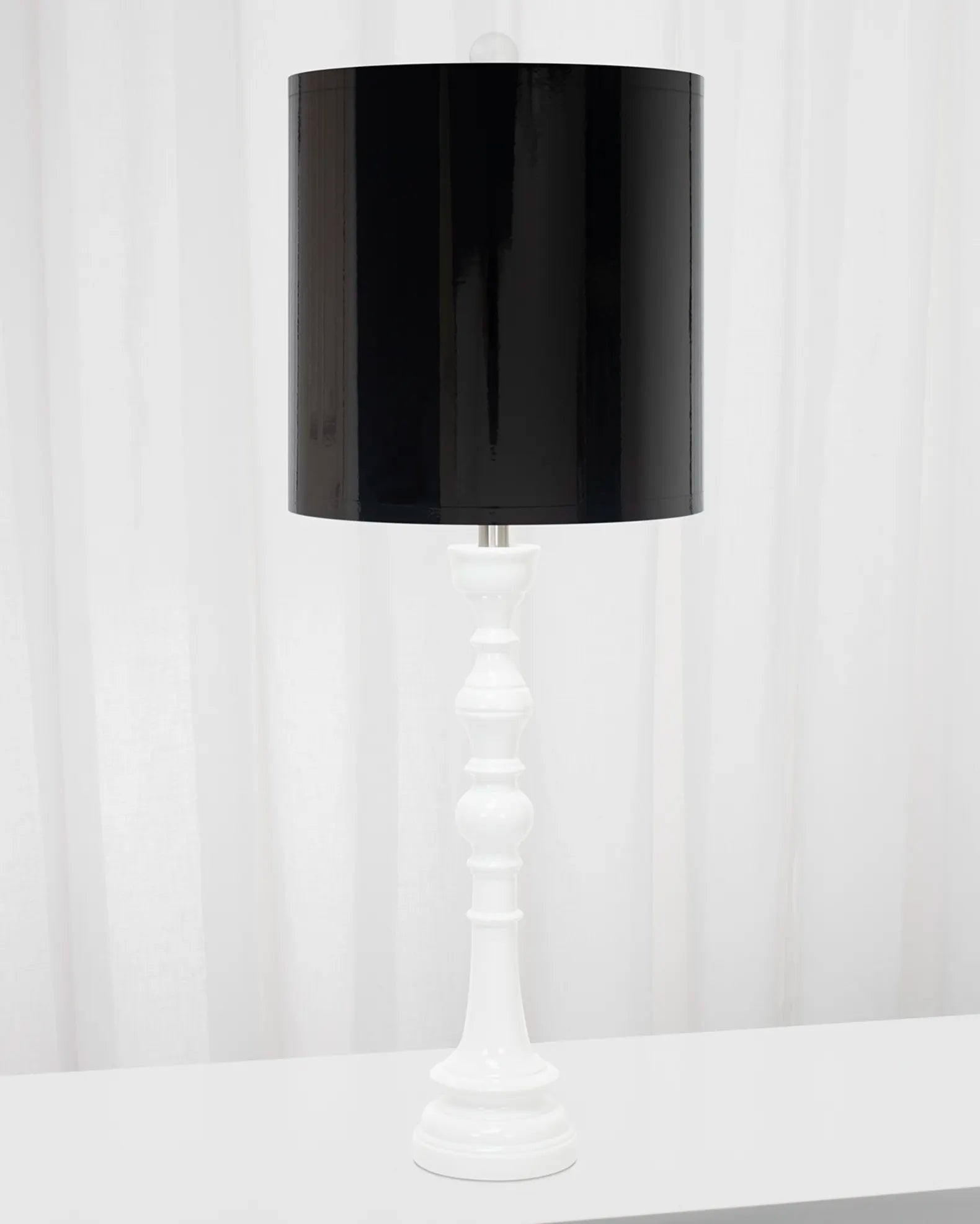 White Spindle Table Lamp