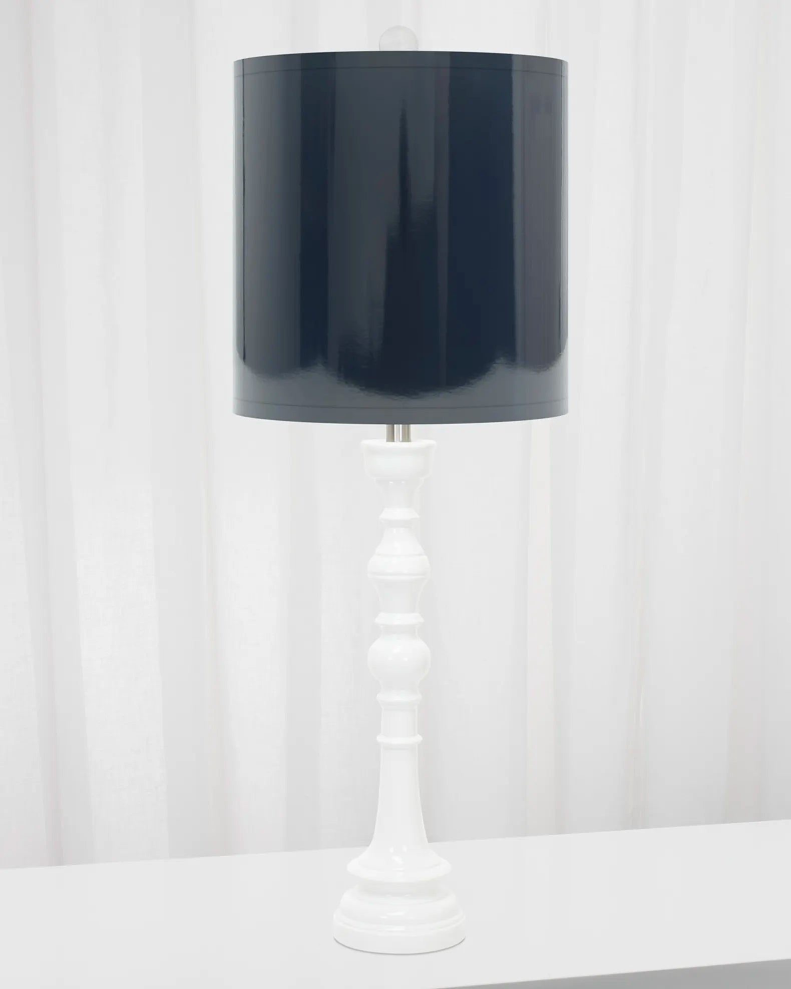 White Spindle Table Lamp