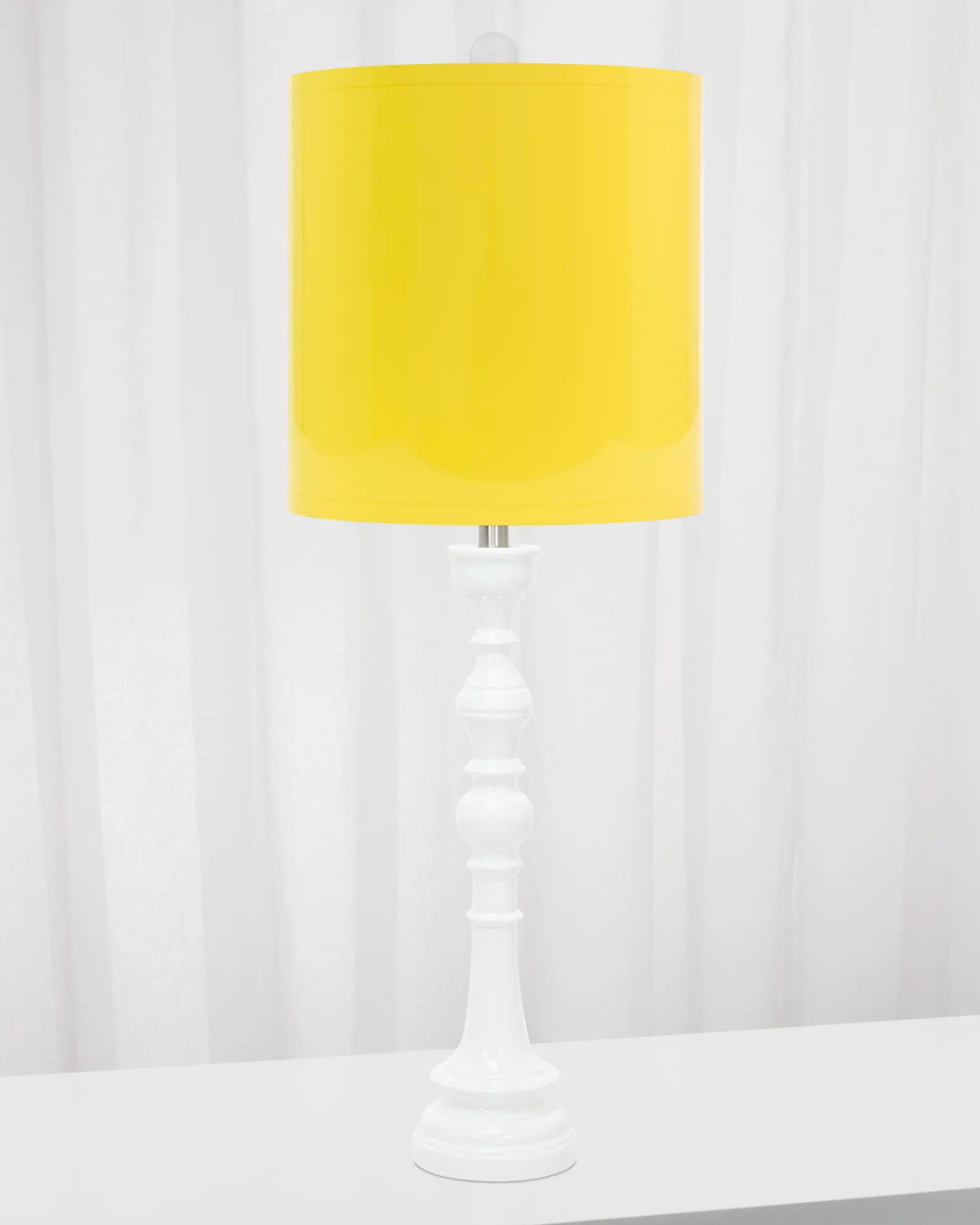 White Spindle Table Lamp