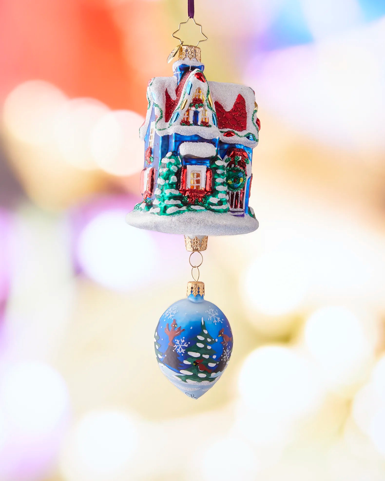 Christopher Radko Snowdrop Cottage Christmas Ornament