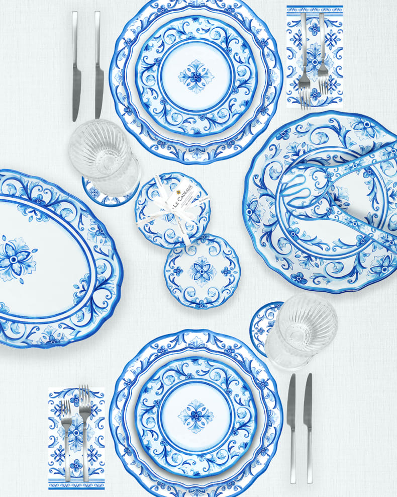 Mallorca Melamine Dinner Plates, Set of 4