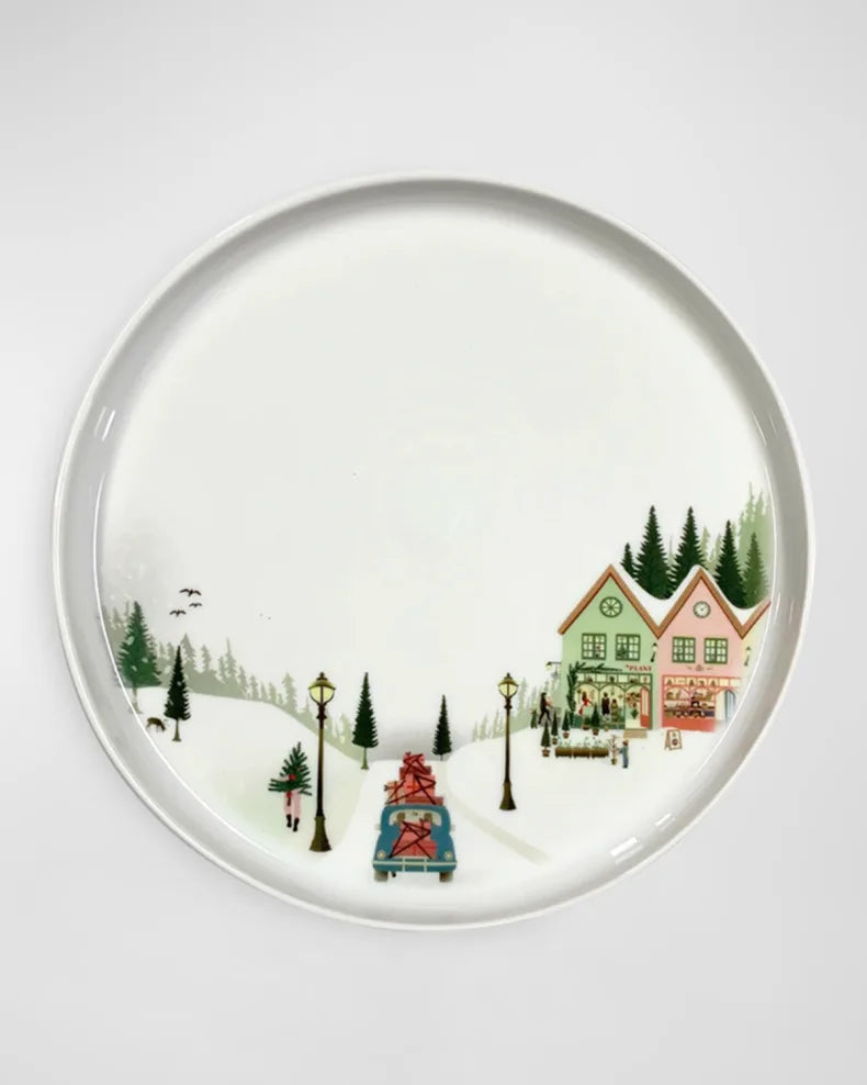 Pillivuyt Winter Decor Toulouse 7.8" Plates, Set of 4