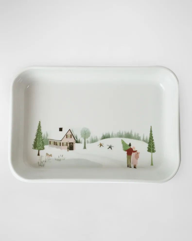 Pillivuyt Winter Decor Tapas Plates, Set of 4