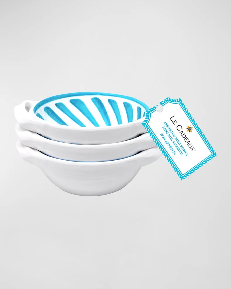 Sicily Melamine Mini Assorted Serving Bowls, Set of 3