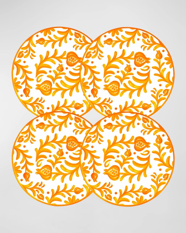 Sicily Melamine Dinner Plates, Set of 4