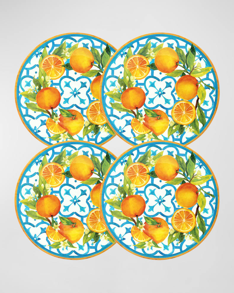Valencia Melamine Dinner Plates, Set of 4