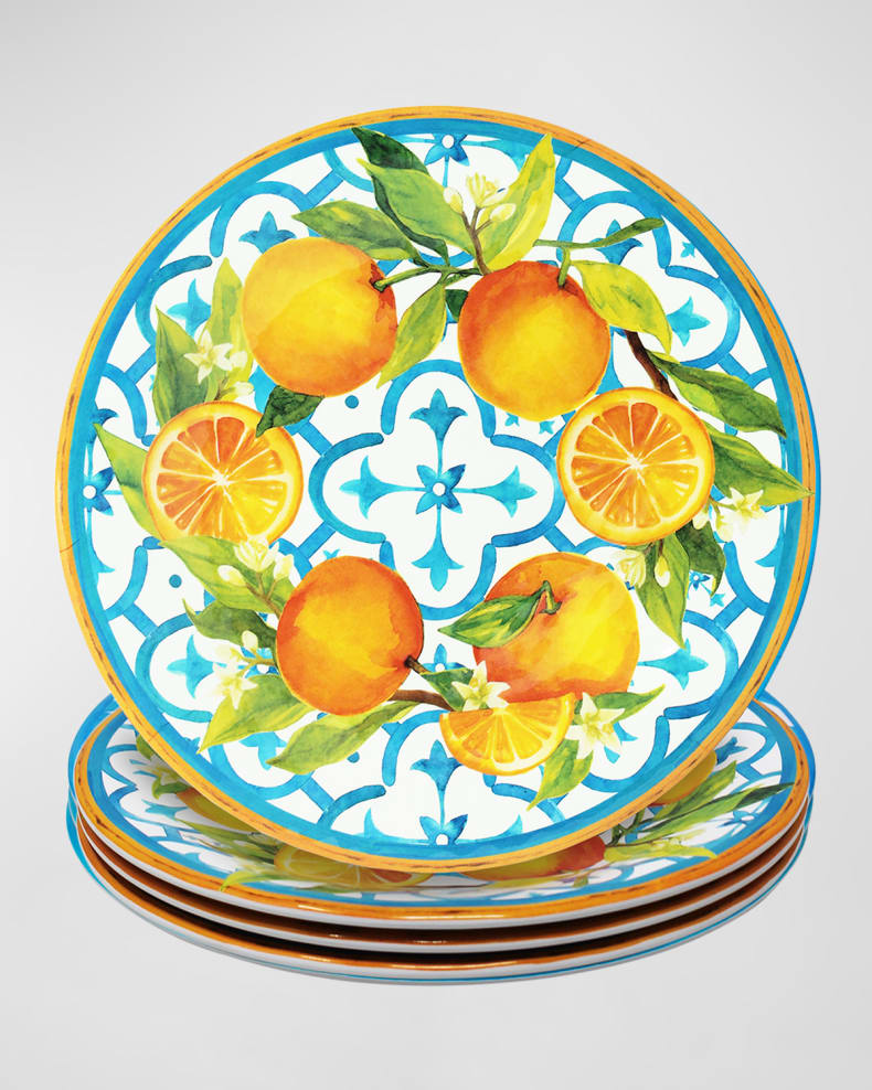 Valencia Melamine Dinner Plates, Set of 4