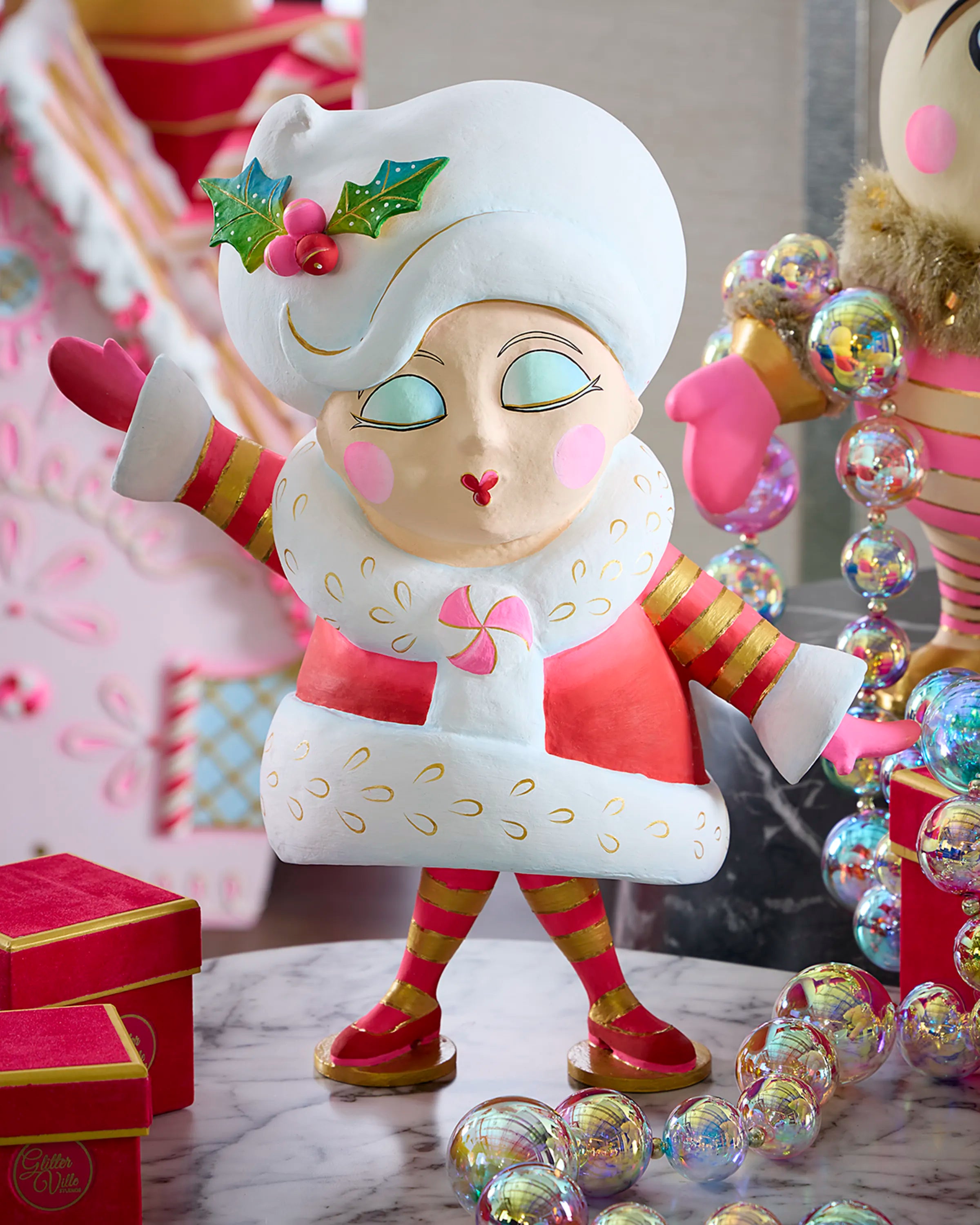 Glitterville Mini Madame Noel Tabletop Figure