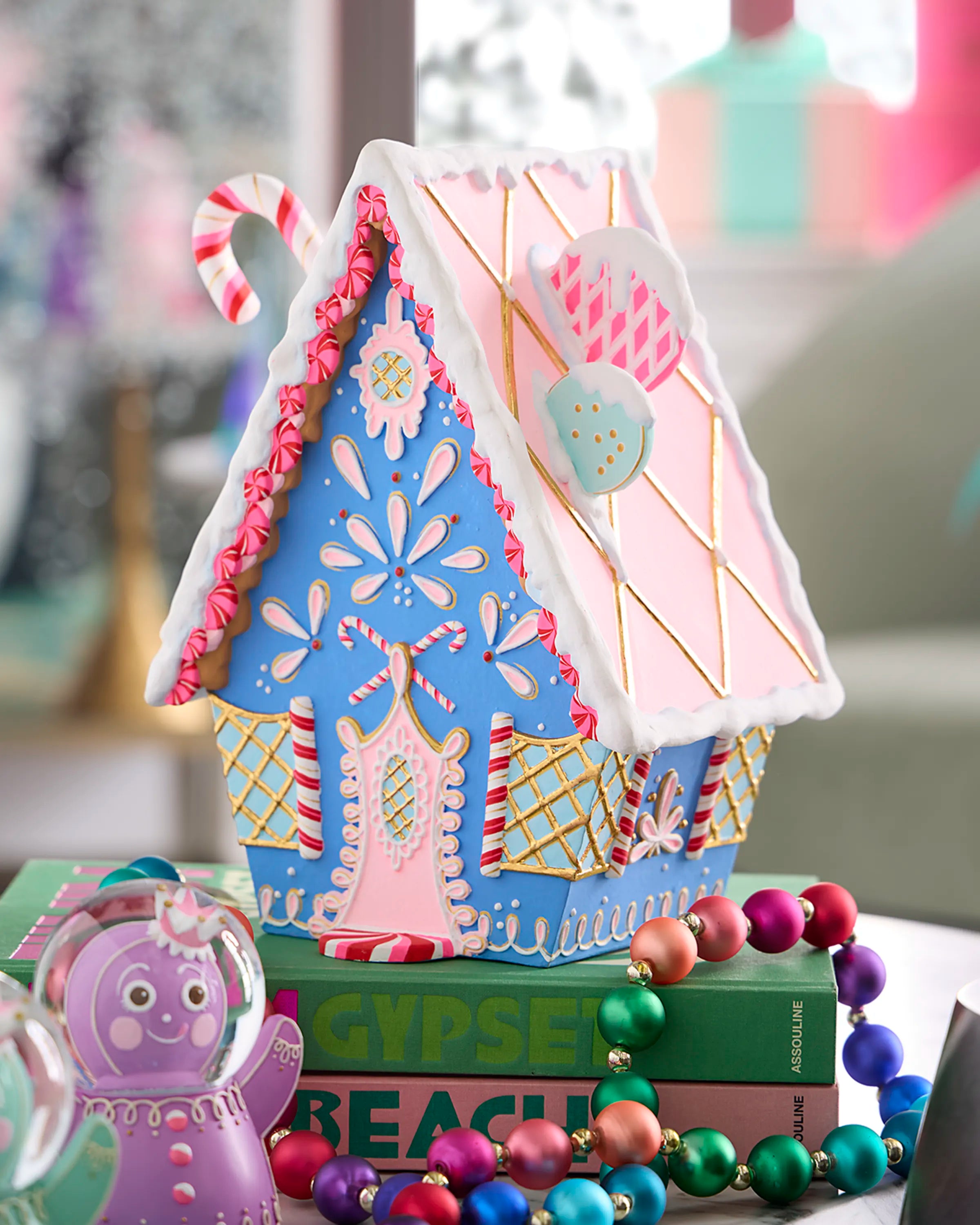 Glitterville Rainbow Gingerbread House, Blue