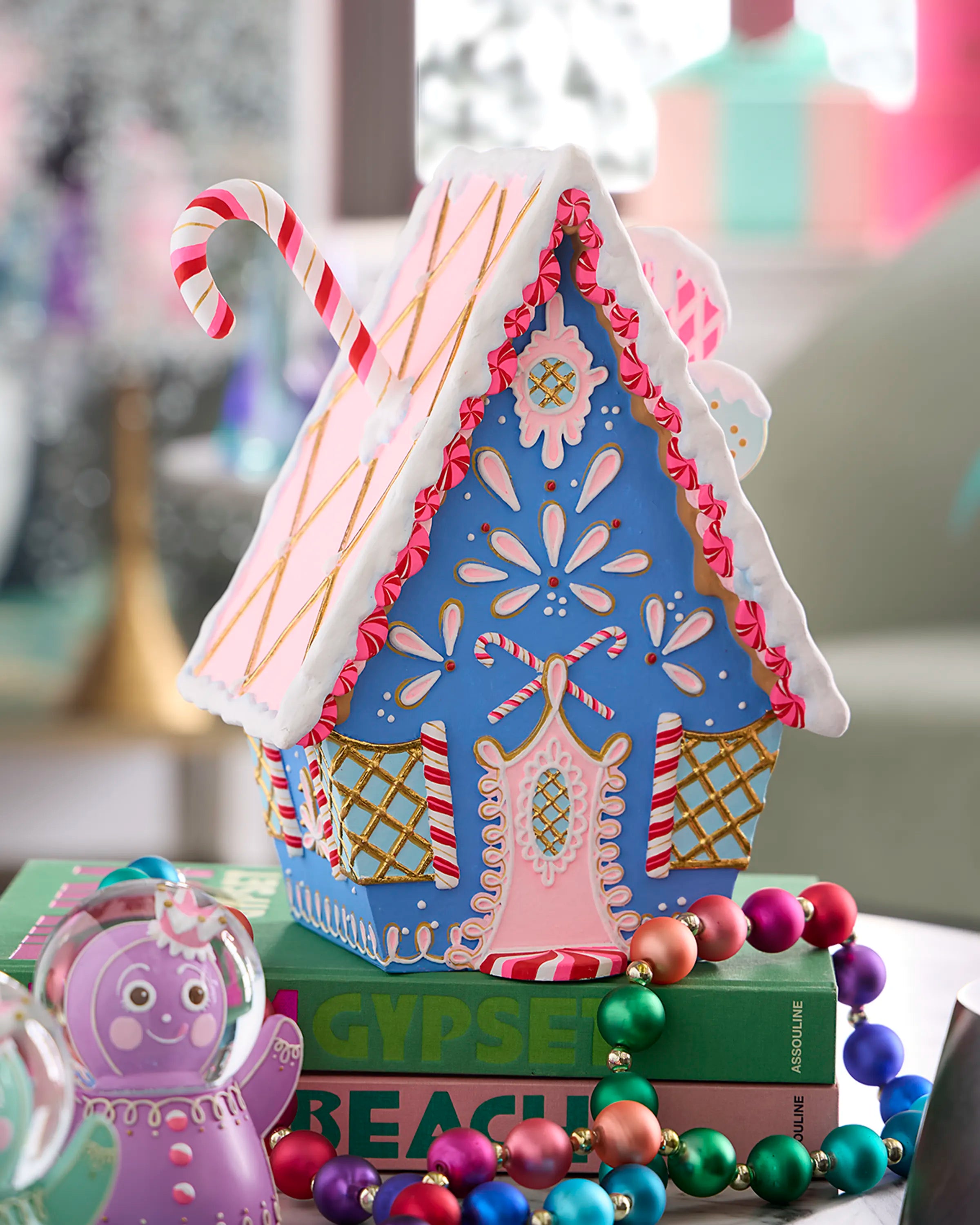 Glitterville Rainbow Gingerbread House, Blue
