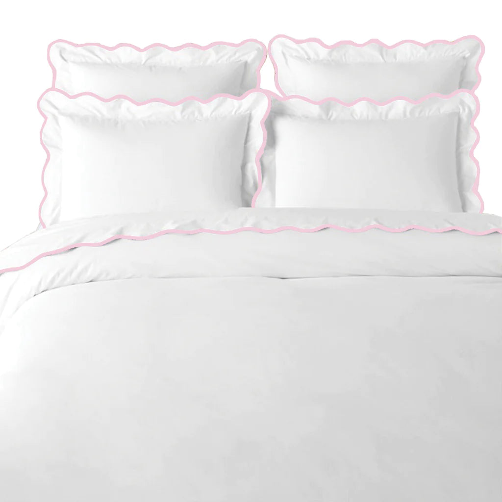 Laura Park Scalloped Duvet Cover, Pink / White