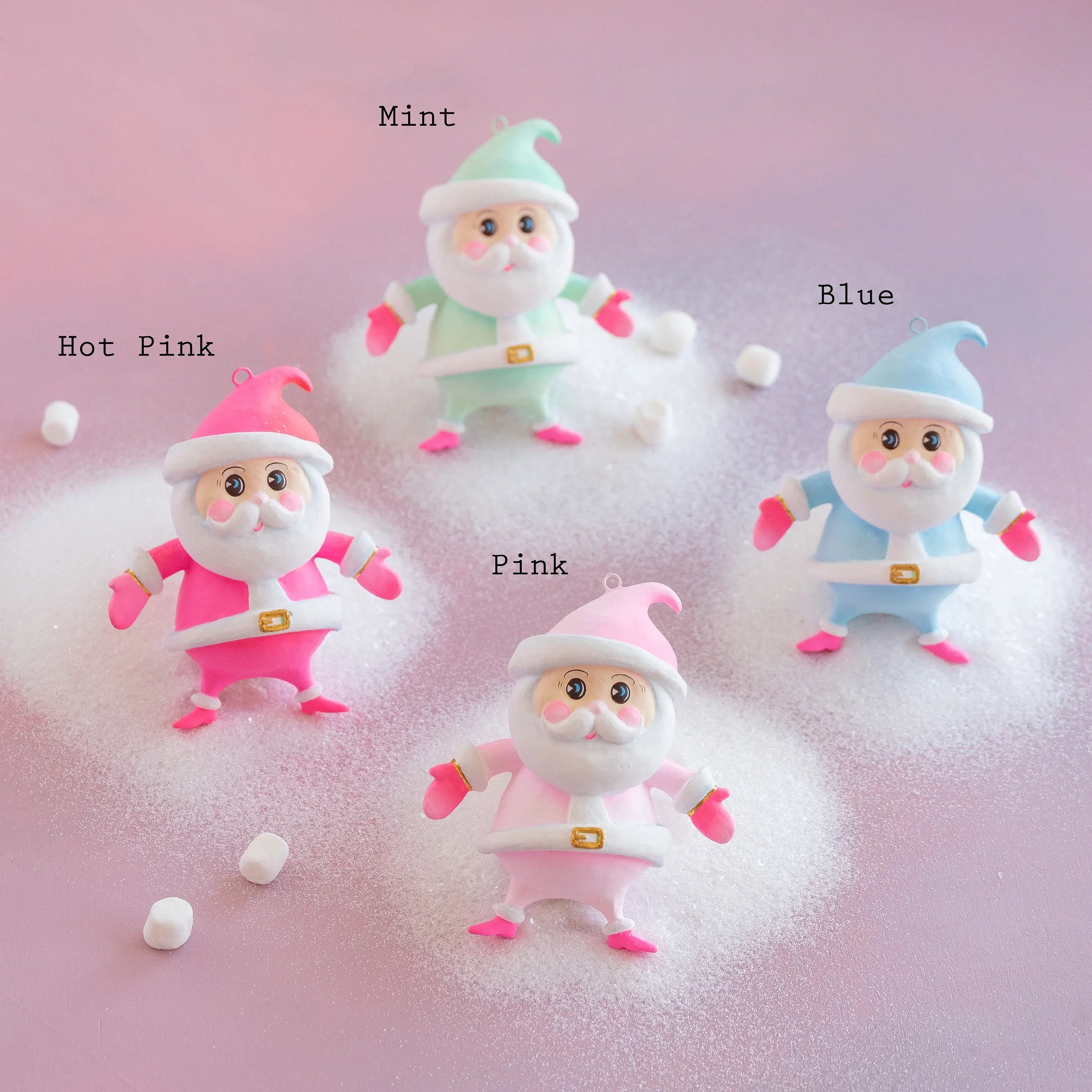 Rainbow Baby Papa Noel Ornament, Set of 4 Asst Colors