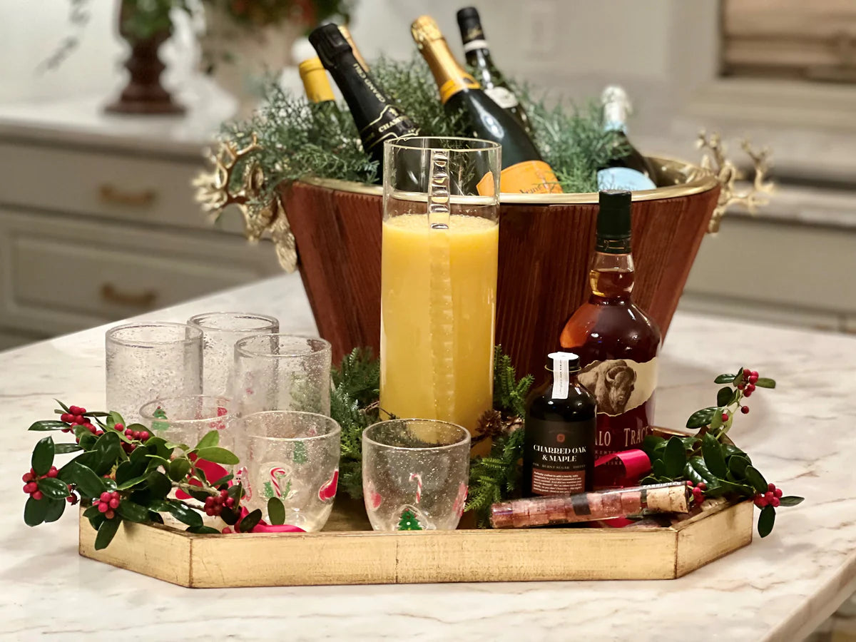 Large Tray With Gold Finish